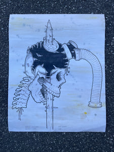 Andy Murphy "Impaled Mindsnare Gasman Skull" 2014