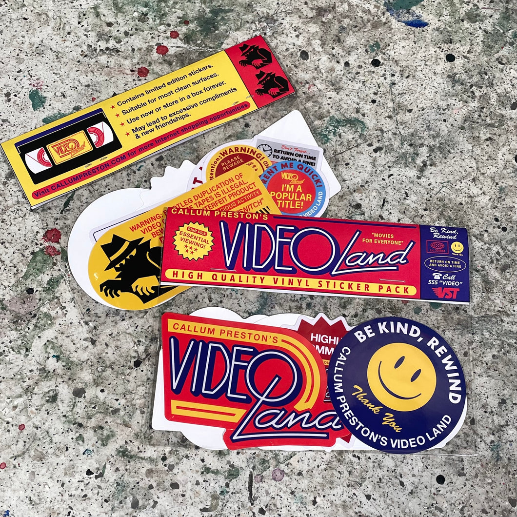 Video Land Sticker Pack - Quality Vinyl Stickers – Callum Preston
