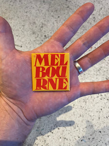 Retro Yellow Melbourne Magnet