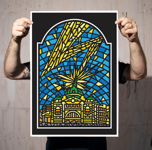 Flinders Street Strike Stained Glass Print