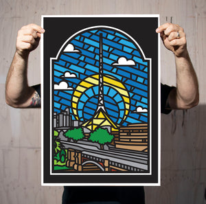 Arts Centre Stained Glass Print