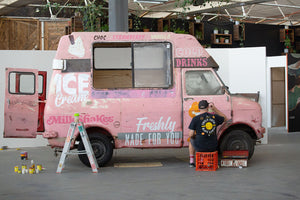 Truck Painting in progress, Melbourne Australia Jan 2020 .Photo by @P1xels